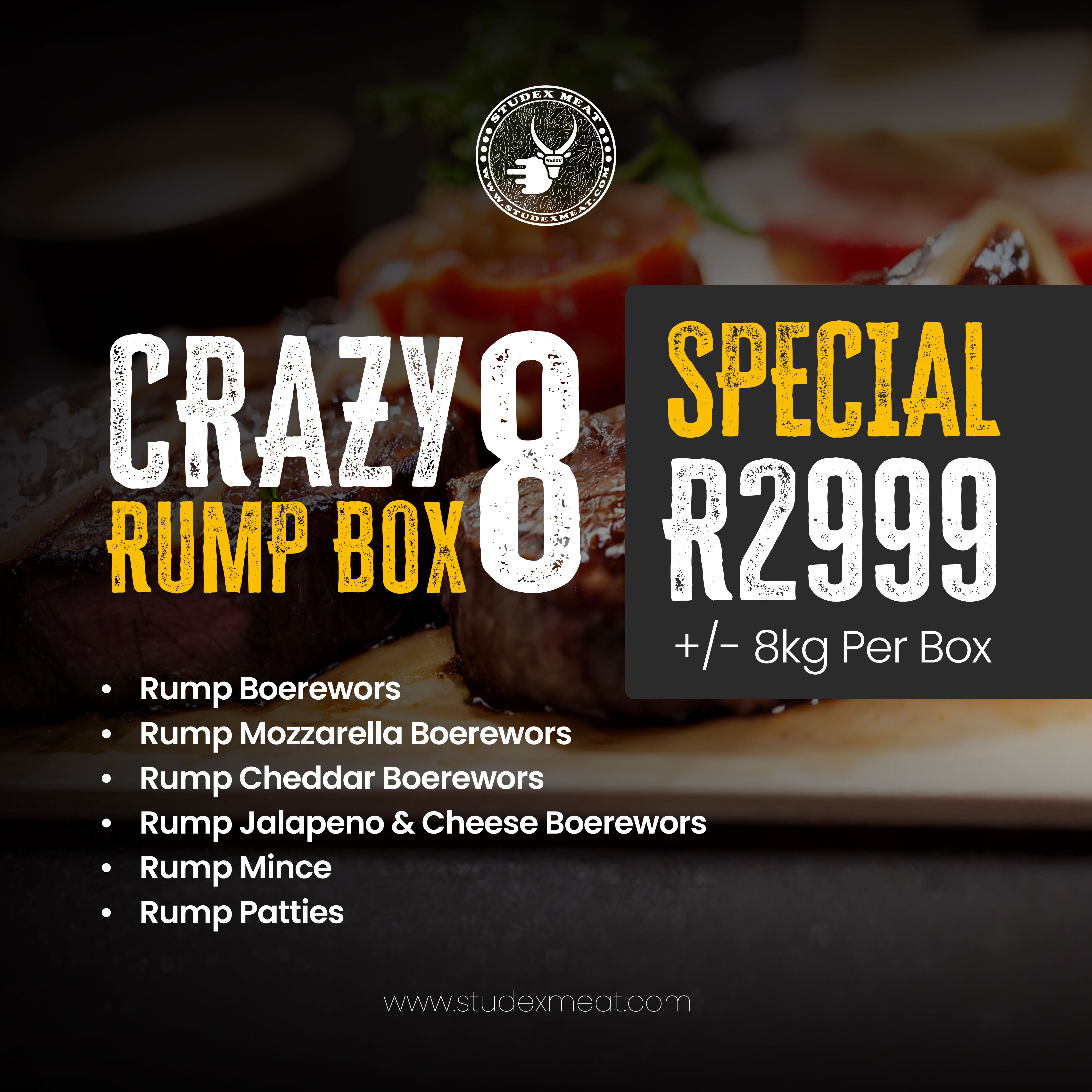 CRAZY 8 PURE RUMP BEEF BOX